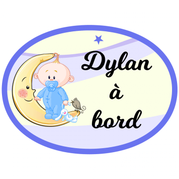 Sticker bébé à bord personnalisé avec le prénom de votre enfant