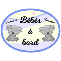 Sticker bébé à bord jumeaux garçons