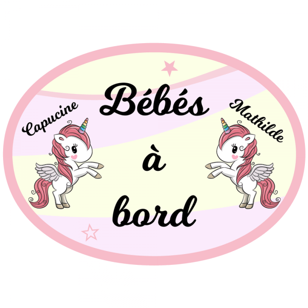 Sticker bébé à bord pour jumelles