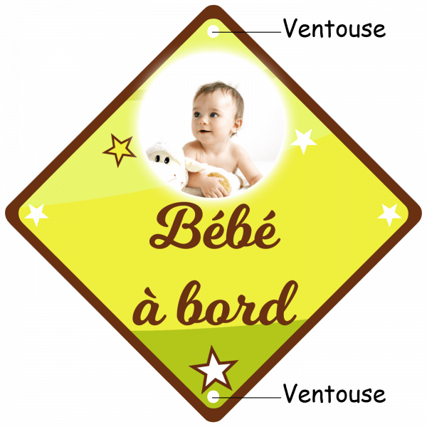 Bébé à bord photo et prénom