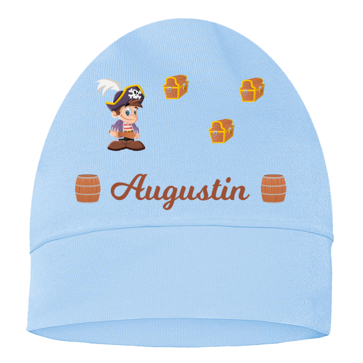 bonnet bébé petit pirate avec prénom