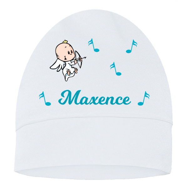 Bonnet bébé petit ange et note de musique