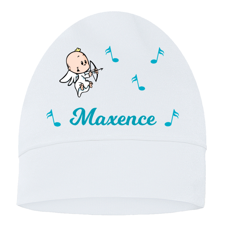 Bonnet bébé petit ange et note de musique