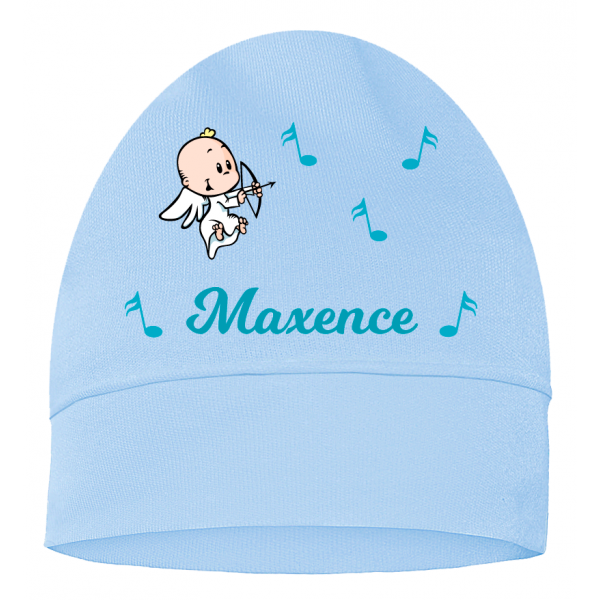 Bonnet bébé petit ange et note de musique