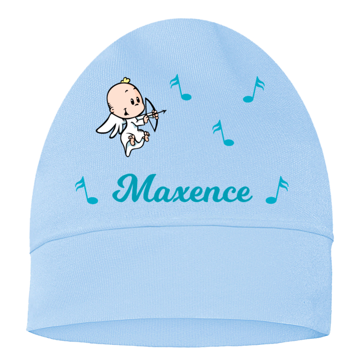 Bonnet bébé petit ange et note de musique