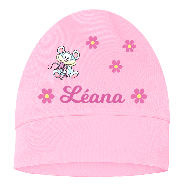 Bonnet de naissance souris personnalisé