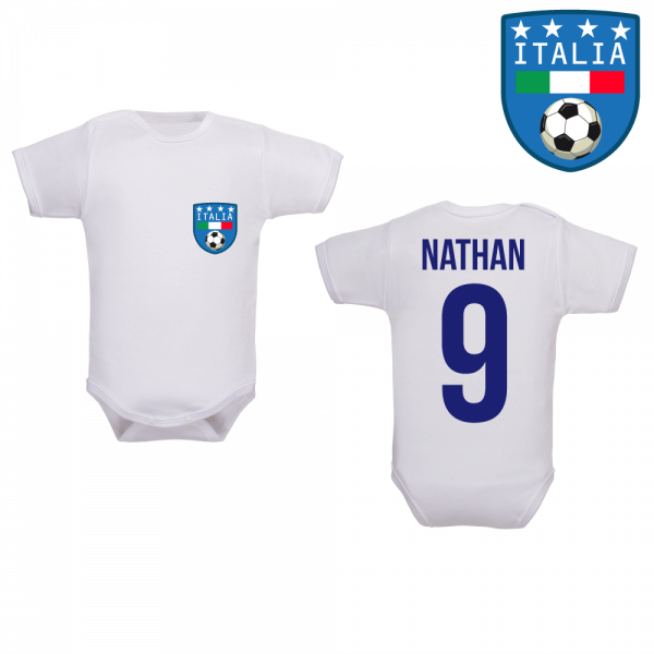 cadeau nouveu née body personnalisé foot Italie