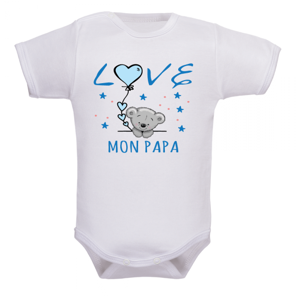 body bébé manche courte je t'aime papa