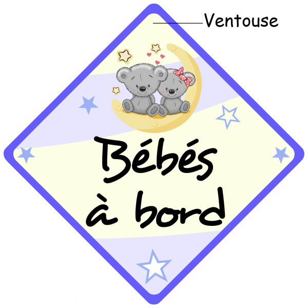 Bébé à bord prénom Babychou bleu