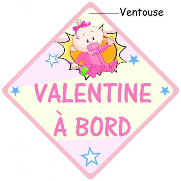 Signalétique Bébé à Bord Avec Ventouse 19,5 cm - Couleur au choix