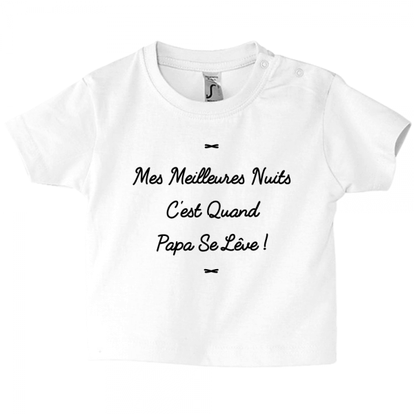 Tee-shirt enfant en forme de clin d’œil aux nuits agitées de papa !