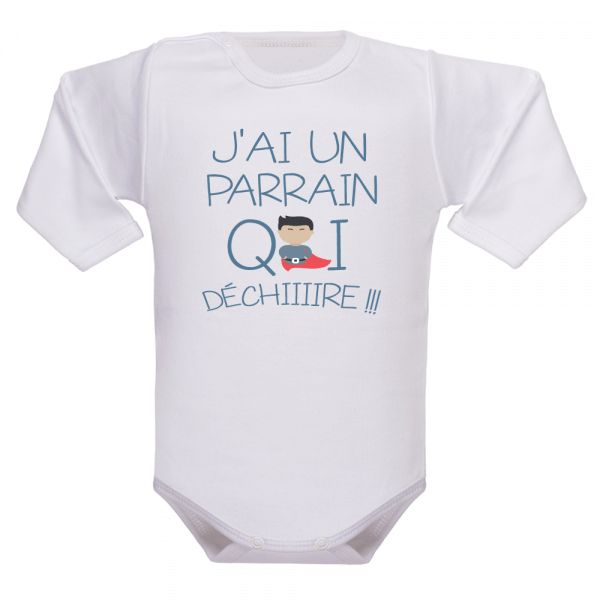 Un vêtement de naissance ultra fun pour bébé fou de son parrain !