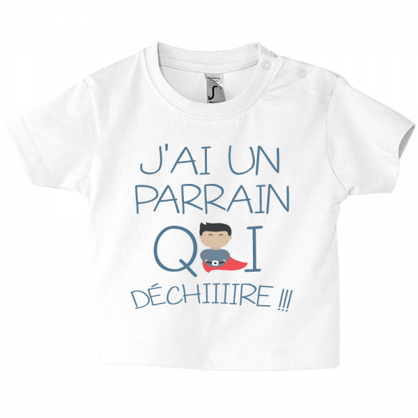 Un vêtement de naissance fun et rigolo pour faire sourire parrain !