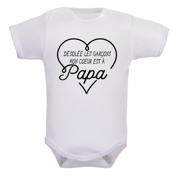 body humoristique mon coeur pour papa