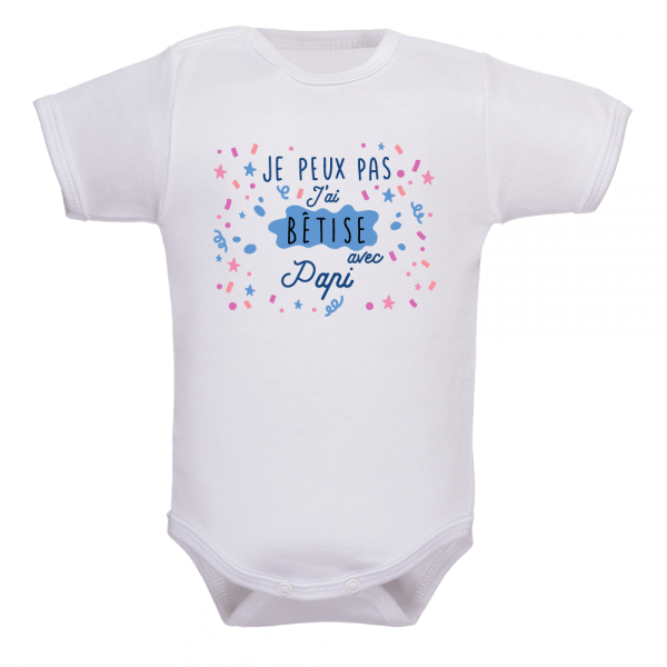 Body bébé je peux pas j’ai bêtise avec papy, un irrésistible cadeau !