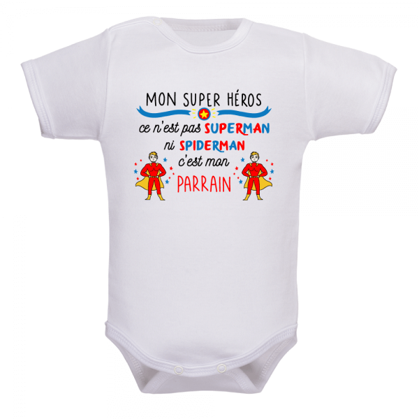 Body bébé parrain super héros, il ne manque que la cape !