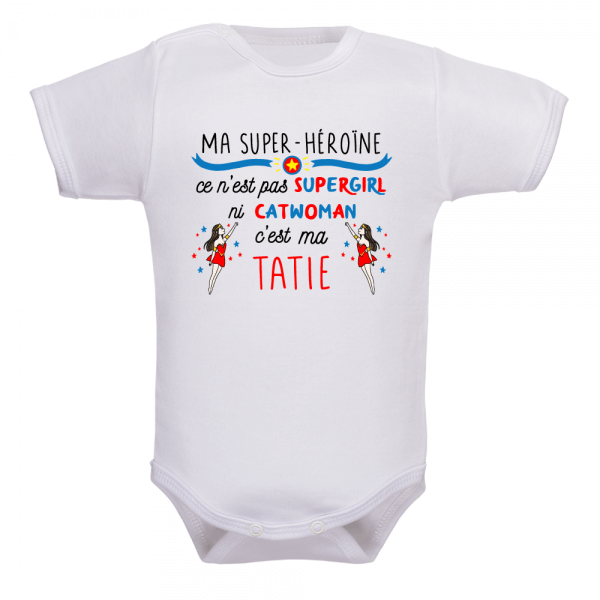 Body bébé tatie super héros, optez pour le pouvoir de la douceur !