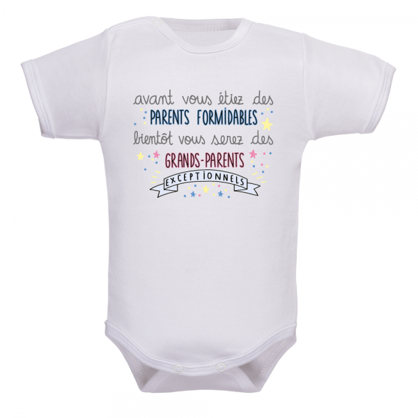 Body bébé annonce naissance, le cadeau pour les grands parents !