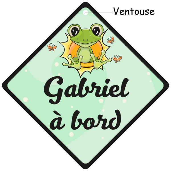 Bébé à bord grenouille avec prénom de votre bébé