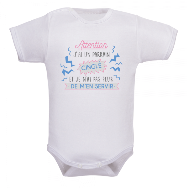 Body bébé parrain cinglé, le cadeau de naissance hilarant !