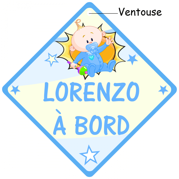 Sticker « bébé à bord » garçon à personnaliser