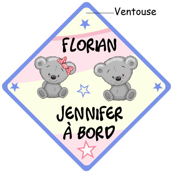 Panneau Bébé à bord pour jumeaux