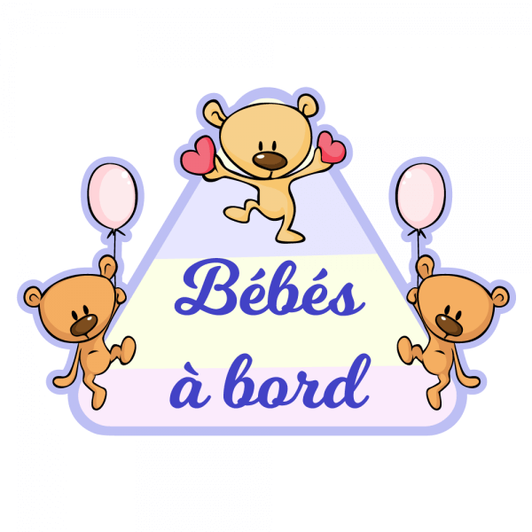 Trois garçons pour un sticker bébé à bord !