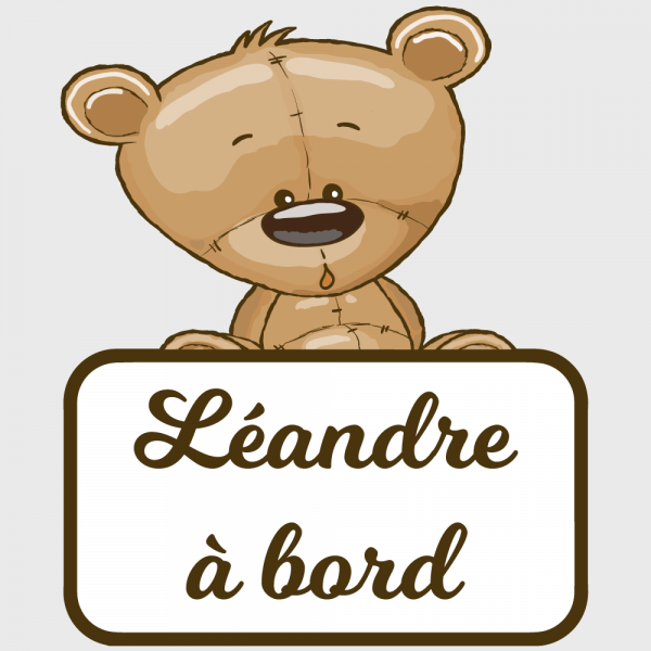 Sticker Bébé à bord : un ourson pour dire attention !