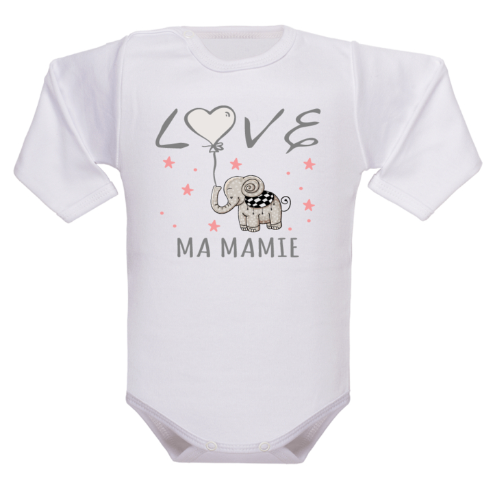 Body de naissance, un sourire pour mamie que j'aime