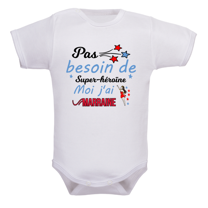Body marraine super-héroïne : habillez bébé et comblez sa marraine !
