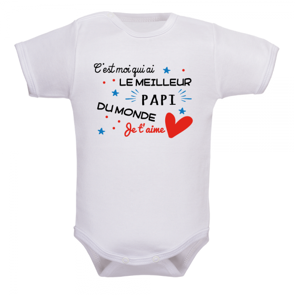 un joli body bébé avec message pour papi