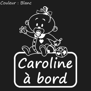 Autocollant voiture personnalisé : bébé a bord avec prénom. 7 modèles , 11  couleurs . Stickers bébé pour une voiture personnalisé -  France