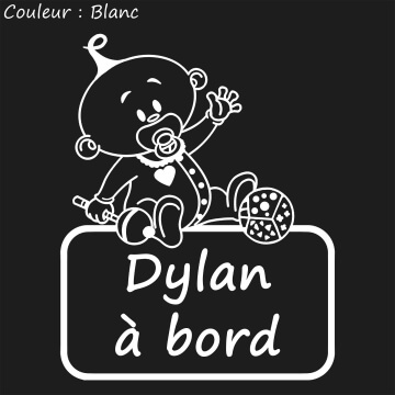 Sticker à personnaliser bébé à bord garçon