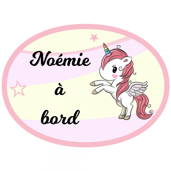 Sticker bébé à bord fée & cheval