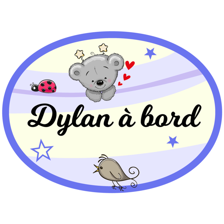 Sticker autocollant bébé à bord ours