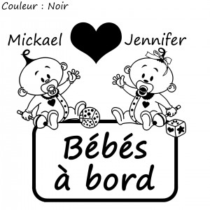 Sticker jumeaux fille et garçon 
