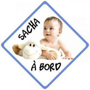 bébé à bord photo et texte pancarte 
