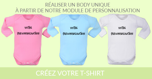 body personnalisé manches longues motif texte